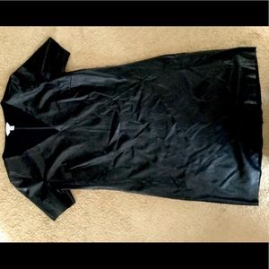 Calvin Klein black faux leather dress